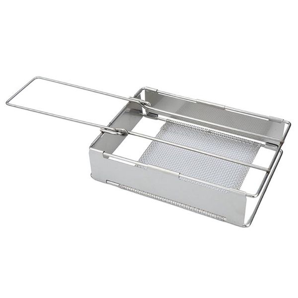 

foldable steel toaster rack plate bread grill portable barbecue outdoor camping picnic bbq tools & accessories