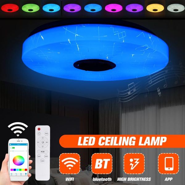 

ceiling lights 200w wifi modern rgb led home lighting app bluetooth music light bedroom lamps smart lamp+remote control