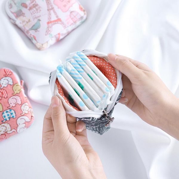 

fashion cute canvas coin purse cartoon creative storage bag lipstick sanitary napkin earphone travel cosmetic bags