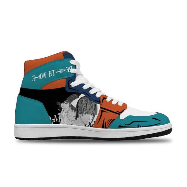 

2021 japanese anime death note diy breathable running non-slip casual shoes for man fashion sneakers high basketball shoes non slip