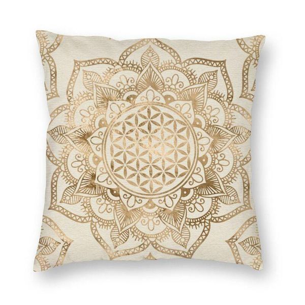 

cushion/decorative pillow mandala flower of life in lotus cushion covers sofa home decorative sacred geometry square throw cover 45x45