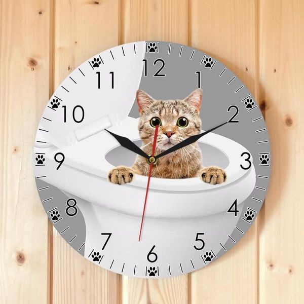 

wall clocks cute toilet cat clock funny acrylic decoration study children's