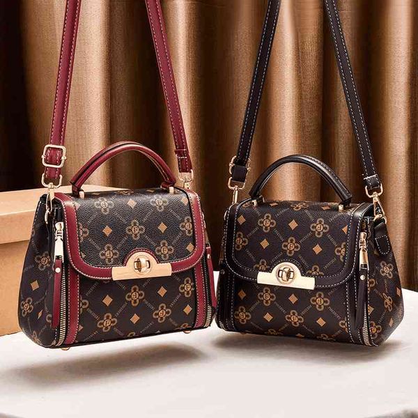 

women's bag fashion 2021 new style messenger large capacity texture portable printed one shoulder messenger bag