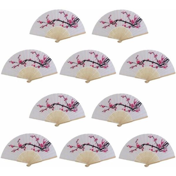 

party favor 20pcs folding handkerchief fan plum wedding decoration gift