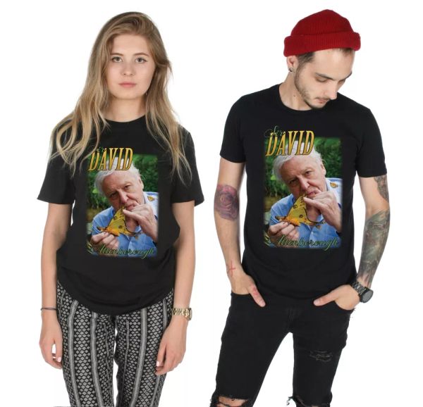 

sir david attenborough t-shirt tumblr documentary 90's retro vintage, White;black