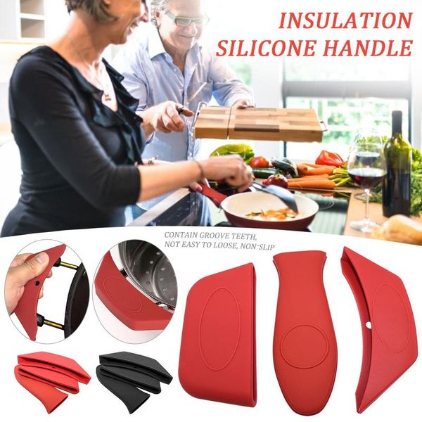 

mats & pads silicone heat-insulated handle detachable auxiliary bracket non-slip resistant insulated pot grip scald-proof pan cover