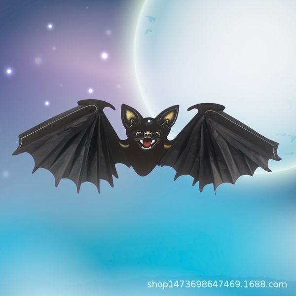 

halloween double folding bat decorative props bar supplies pendant lantern