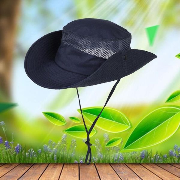 

outdoor hats 6 colors fishing tourism bucket breathable sun protect hat nylon hiking comfortable for, Black;white