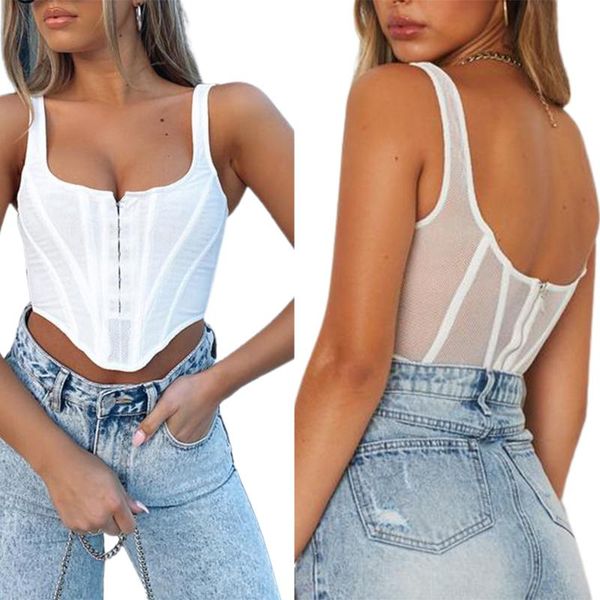 

women casual close-fitting camisole, solid color u-shaped neck sleeveless , black/ white women's tanks & camis