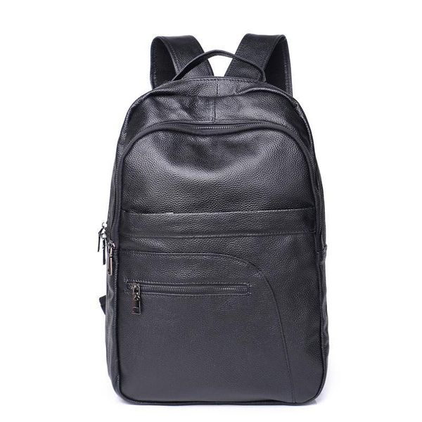 

backpack 2021 casual men's fashion cow leather large capacity computer bag travel lapbackpacks