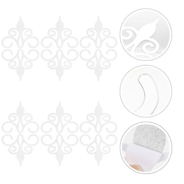 

sets 3d silver flower acrylic wall sticker diy mirror home decor clocks