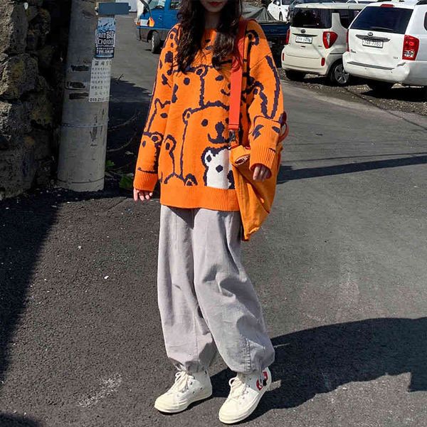 

women's sweaters ins korean version of autumn and winter sweet pullover sweater women loose long sleeved student base coat cotton, White;black