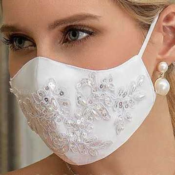 

autumn and winter sunscreen breathable embroidered anti ultraviolet female white bride ear hanging adjustable plugin maskhigh quality