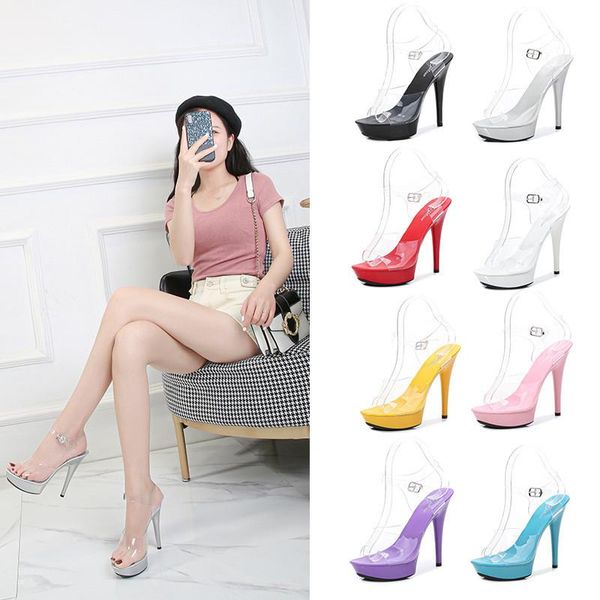 

platform high heels sandals summer ankle strap open toe gladiator party dress women shoes sandalias mujer, Black