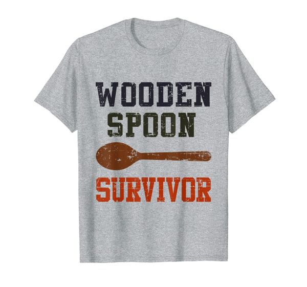 

wooden spoon survivor funny gift for men women kids t-shirt, White;black
