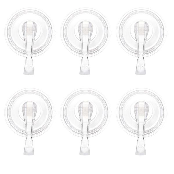 

hooks & rails 6pcs suction reusable bathroom towel holders (transparent)