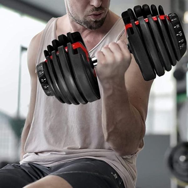 

adjust weight 24kgs 54lbs dumbbell set men's home fitness equipment men dumbbells pairs