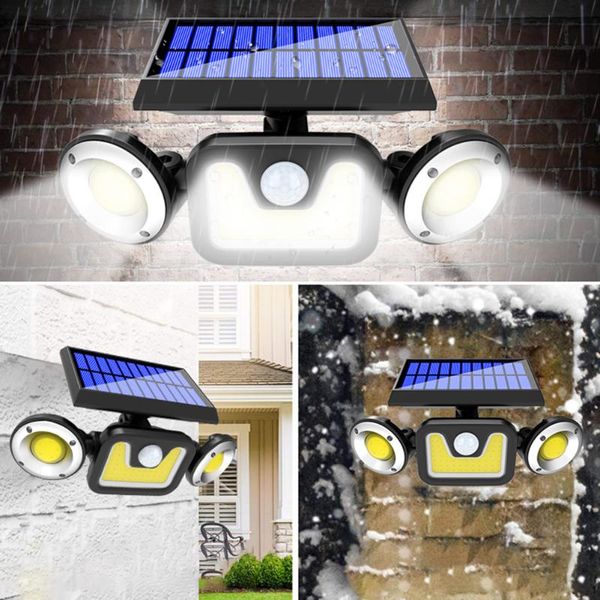 

solar lamps 83 cob led light wall waterproof pir motion sensor outdoor lamp powered sunlight for garden decoration