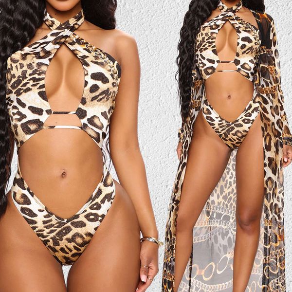 

bosai bikini draped leopard one piece swimsuit triangl swimwear, White;black