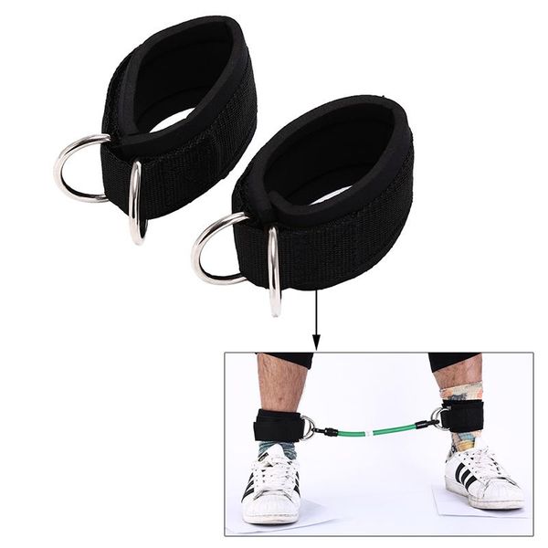 

ankle support 2pcs/lot 24m sport strap padded adjustable d-ring cuffs for gym workouts cable machines buleg weights exercises, Blue;black
