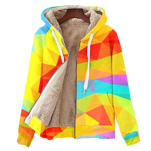 

men's hoodies & sweatshirts diamond pattern jacket oversized fleece thermal winter zip harajuku velvet cardigan fall knitted coat stree, Black
