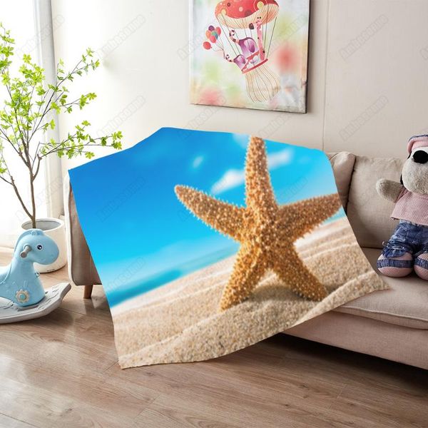 

blankets starfish on the beach blanket throw summer kids bed sofa picnic custom
