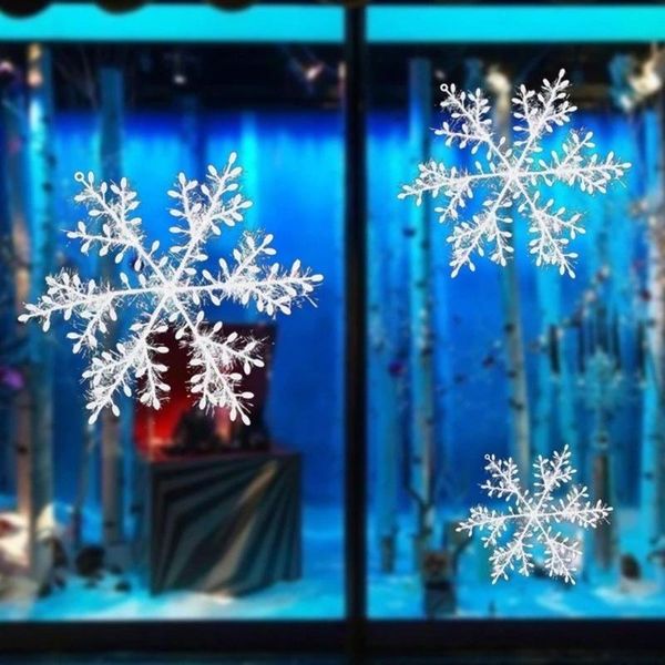 

christmas decorations 30pcs plastic artificial snowflakes tree decoration for halloween day years xmas ornament