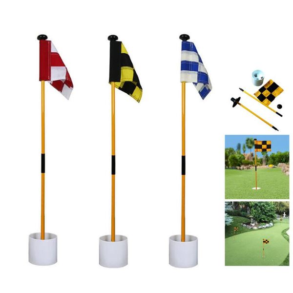 

golf hole flag green backyard practice pole cup stick flagstick training aids for golfer gift complete set of clubs
