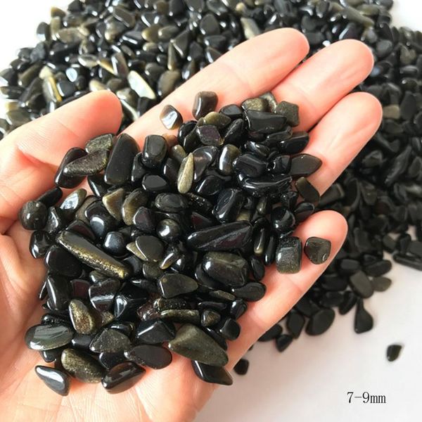 

decorative objects & figurines 50g natural golden obsidian quartz crystal gravel tumbled crushed polished stone gemstones garden aquarium pl