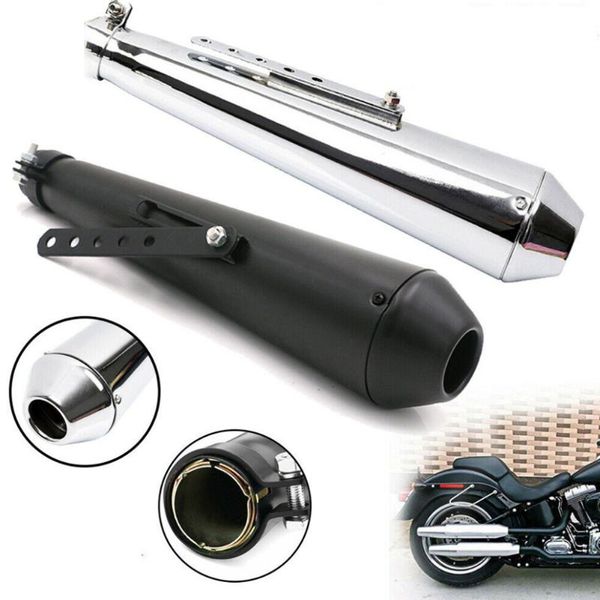 

motorcycle cafe racer retro exhaust pipe with sliding bracket matte common autobike modified tools tail system