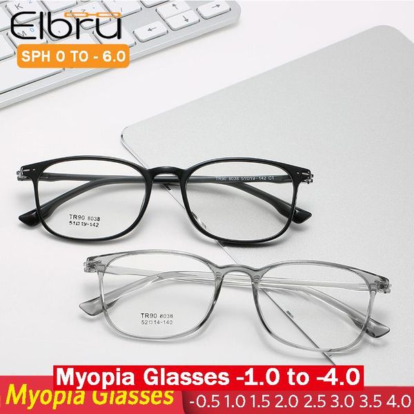 

fashion sunglasses frames elbru classic tr90 vintage myopia glasses student short sight eyewear polarized -1.0 -1.5 -2.0 -2.5 -3.0 -3.5, Black