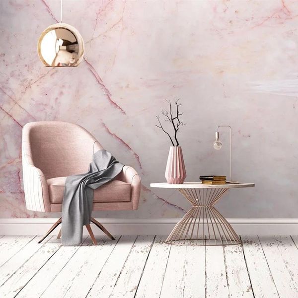 

custom po 3d self adhesive wallpaper modern pink marble murals living room tv sofa bedroom background painting waterproof wallpapers