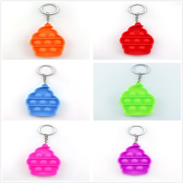 

ice cream pop it push bubble fidget toy keychains decompression toys simple silicone gadgets stress relief gifts