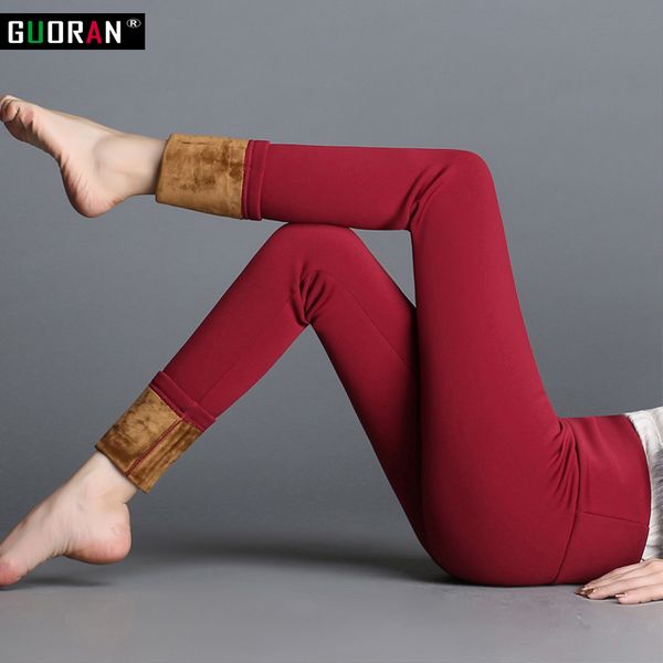 Зимние женщины теплые плюс толстый бархатный карандаш тонкий высокий талию стрейч ноги брюки женские флисовые брюки 210412