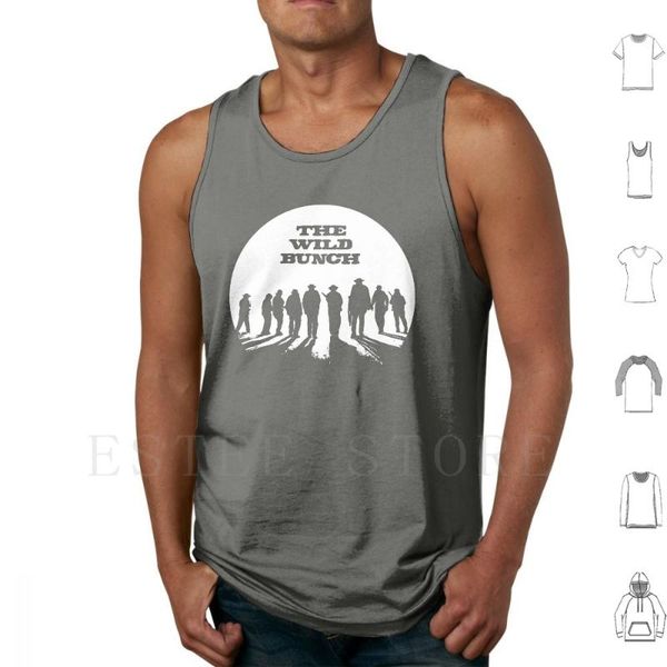 

men' tank the wild bunch western movie vest cotton film, White;black