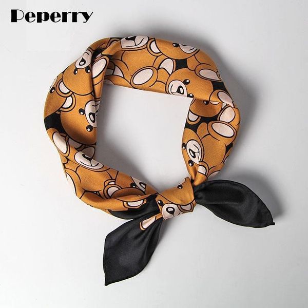 

scarves bear scarf 100% twill silk head neck women collar ring bandanna headband hairband handmade hemming 55*55cm, Blue;gray