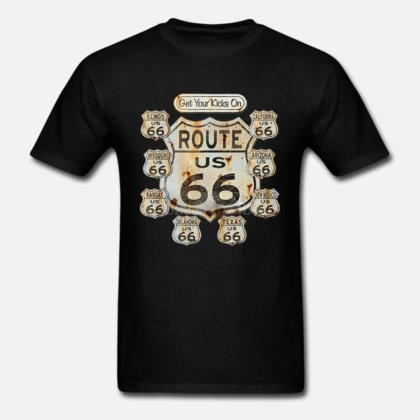 

men's t-shirts la ruta 66 rod rata camiseta, White;black