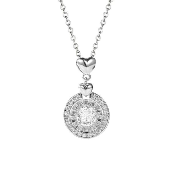 

pendant necklaces women fashion design gorgeous necklace light luxury copper gift round chain party accesories jewelry gifts, Silver