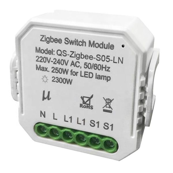

smart home control zigbee switch module with neutral wireless light relay tuya life app for google alexa