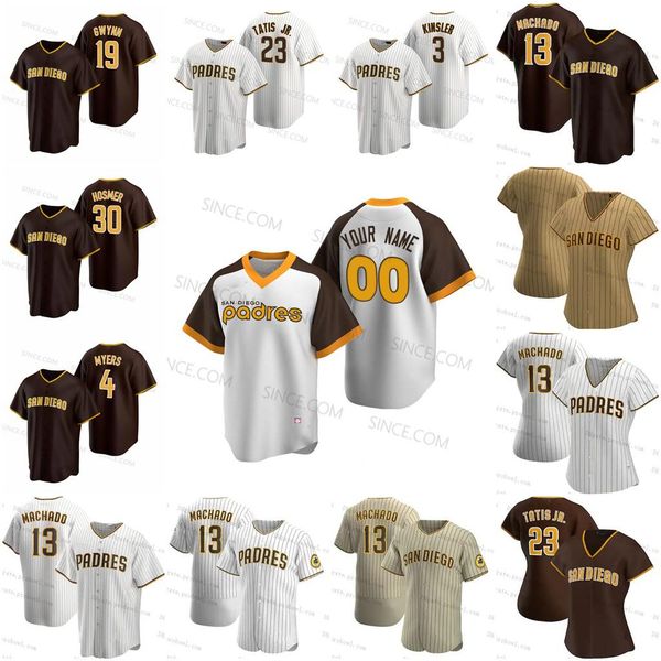 

mens women kids custom 13 manny machado baseball jerseys 23 fernando tatis jr. jersey tatÃ­s tony gwynn wil myers eric hosmer blank jersey, Blue;black