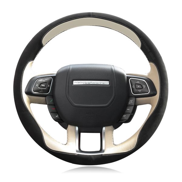 

diy hand-sewn leather car steering wheel cover for land rover ander 2 discovery 3 discovery 4 range rover evoque