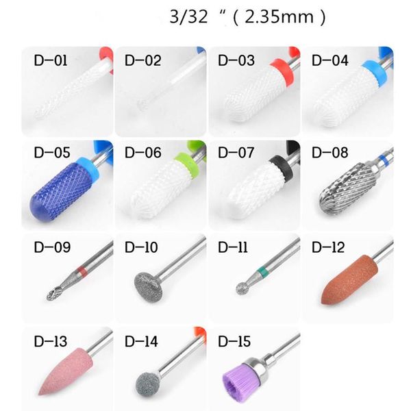 

nail art kits 1pc various alloy drill bit for manicure professional polish tools remove uv gel & hard dead skin