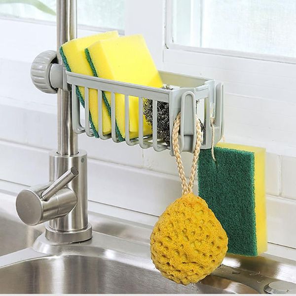 

hanging baskets kitchen sink faucet sponge soap cloth rack storage organizer dry towel holder dishcloth shelf cleaning storage#30