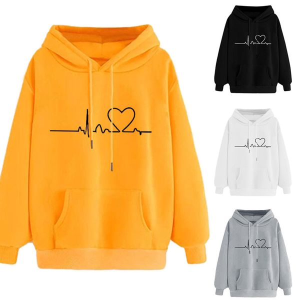 

hoodies women high street causal long sleeve sweatshirts spring y2k harajuku oversized print hooded pullovers clothes 210422, Black