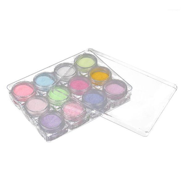 

12pcs/set nail art sugar sandy glitter powder dust decoration tips diy about 8 * 10 2cm powders1, Silver;gold