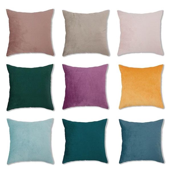 

cushion/decorative pillow square multicolor soft memory short plush pillowcase cushion solid color waist home dutch velvet