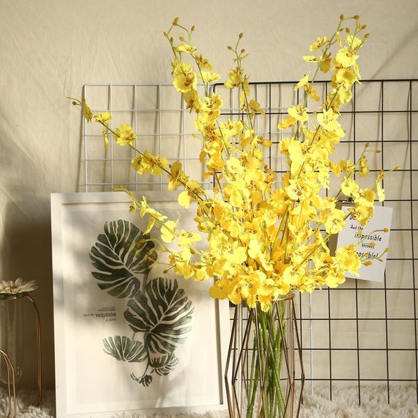 

silk orchid artificial flower bridal wedding decorative fake plant wall christmas decorations vase for home household products flowers & wre