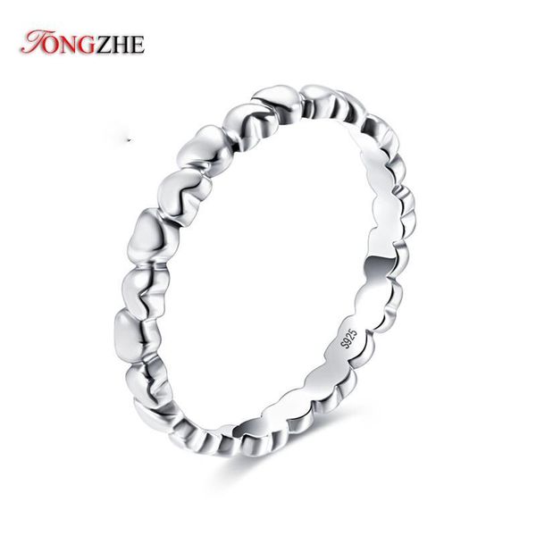 

wedding rings tongzhe romantic engagement for women stackable white gold color bling heart love fine jewelry female anel, Slivery;golden