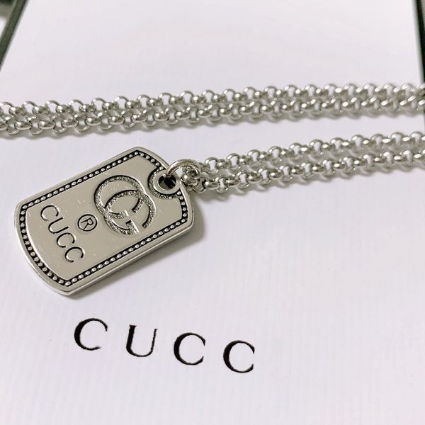 

70% off luxury jewelry 21 years new fashion trend of ancient double letter hangtag net red couple necklace asian gold material i7dx, Silver