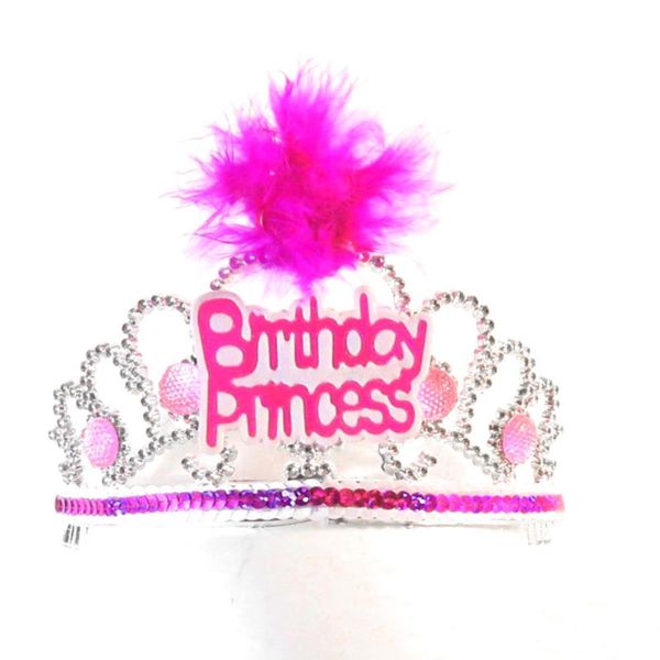 

party hats 2021 design sequin mini fedora hat on hair clips glitter birthday princess tiara happy novelties feather favor